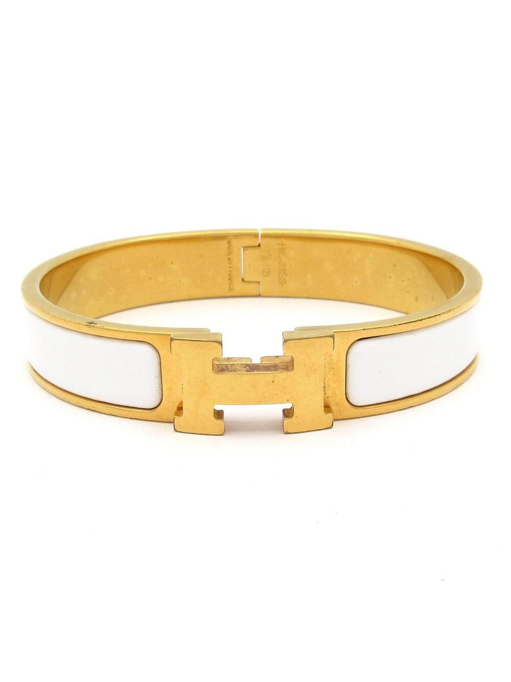 Hermes Clic H Gold White Hardware #367197H68B
